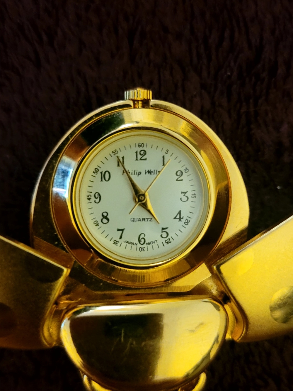 Vintage Ladybug Philip Wells Pendant Watch - Gold Tone Cottagecore Boho Fairy